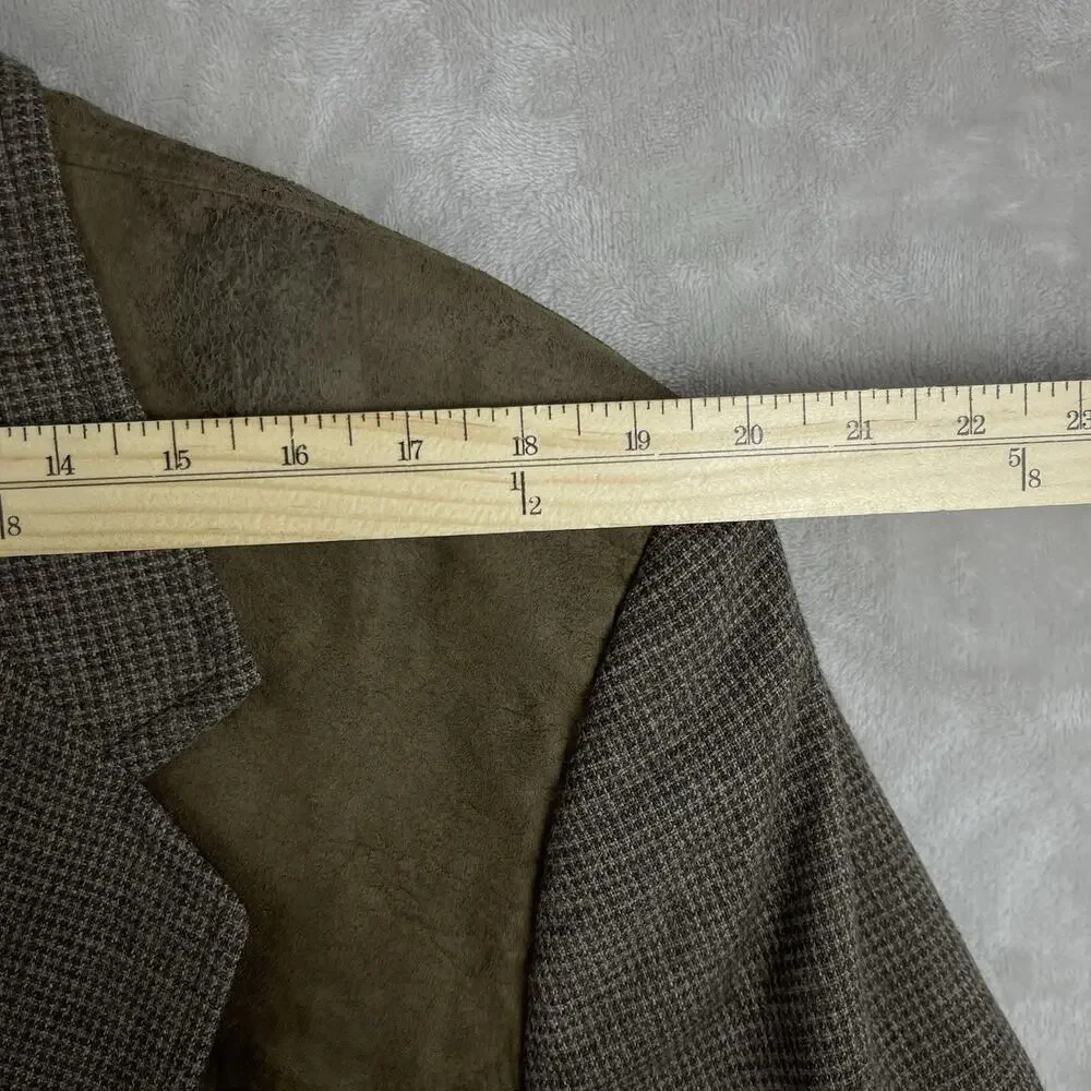 Vintage 90s Pendleton Wool Tweed Sport Coat Blazer Size 46 Long Dark Academia